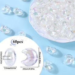 60шт УФ-покрытие прозрачные акриловые бусины&nbsp;PACR-SP0001-01