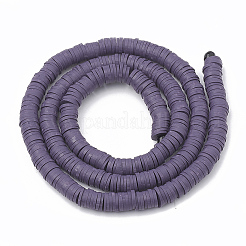 Плоские круглые бусинки распорки ручной полимерной глины&nbsp;LS-CLAY-R067-3.0mm-04