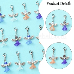 16 шт. 4-х цветные стеклянные акриловые подвески в виде ангела&nbsp;HJEW-FS00015