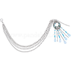 Многослойная цепочка для украшения обуви из сплава в этническом стиле с подвесками-кисточками&nbsp;DIY-WH20053-98