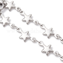 Изготовление браслета-цепочки со звездообразным звеном из нержавеющей стали 304&nbsp;AJEW-JB01446