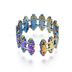 Полое широкополосное манжетное кольцо из нержавеющей стали 304&nbsp;RJEW-N038-071