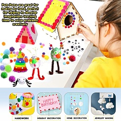 1150 шт. шарики-помпоны из пряжи и подвижные глазки-кабошоны&nbsp;DIY-YW0012-27