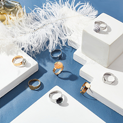 20 шт. 2 цвета ионного покрытия (IP) регулируемые кольца для пальцев из нержавеющей стали 304&nbsp;STAS-UN0032-61