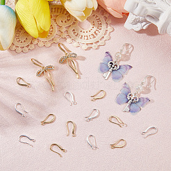 24 шт. 2 цвета латунные крючки для серег&nbsp;KK-SC0006-54