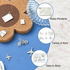 6 шт. 6 стиля латунных подвесок с микропаве из прозрачного кубического циркония&nbsp;KK-CJ0003-31