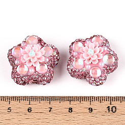 Полимерная глина в форме цветка со стразами&nbsp;CLAY-U023-01J