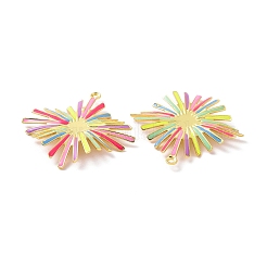 Настоящие позолоченные подвески из 18-каратной латуни с покрытием из экологически чистой латуни и эмали&nbsp;KK-F844-05G