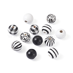 180шт 6 стиля бусины из натурального дерева&nbsp;WOOD-BT0001-09