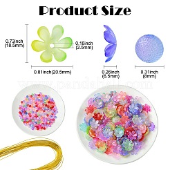 Наборы для изготовления украшений из акрила в виде круглых цветочных бусин своими руками&nbsp;DIY-CJ0002-82