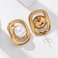 Овальные серьги-гвоздики из нержавеющей стали 304&nbsp;EJEW-L287-063G