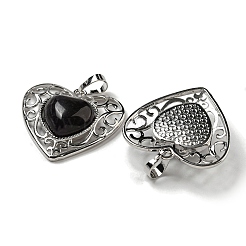 Подвески в форме сердца с натуральным аметистом и персиком&nbsp;G-G158-01N