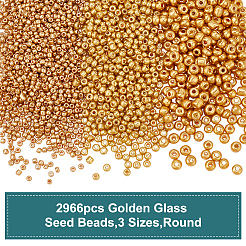 3 стиль 2966 шт стеклянные бусины&nbsp;SEED-HY0001-18