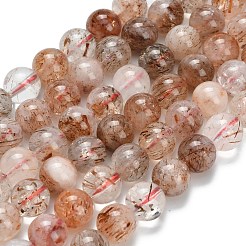 Нити бусин из натурального медного рутилированного кварца&nbsp;G-L642-B07-8mm