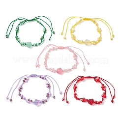 Браслеты из розового стеклянного бисера и плетеные браслеты из стеклянного бисера&nbsp;BJEW-MZ00313