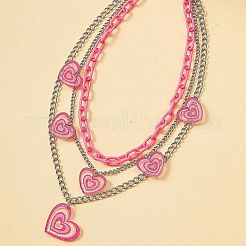 Подвеска в виде розового акрилового сердца с блестками&nbsp;FS-WG9B734-01