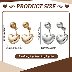 2 пара сережек-гвоздиков из сплава 2 цветов&nbsp;EJEW-HY0001-21