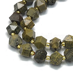 Натуральные жёлтые дендритные нити из бисера яшмы&nbsp;G-I376-A07-01