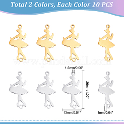 20 шт. 2 цвета 201 нержавеющая сталь соединительные подвески&nbsp;STAS-DC0008-18