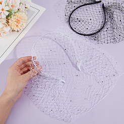 2 шт. 2 цвета свадебная вуаль со стразами тканевые резинки для волос DIY-GA0007-03