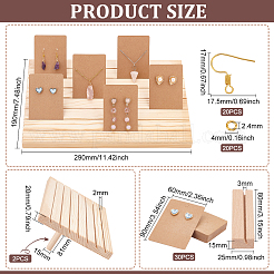 7-слотовая прямоугольная деревянная подставка для сережек&nbsp;ODIS-FG0001-67C