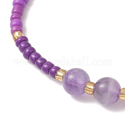 Регулируемые плетеные браслеты из натуральных драгоценных камней для женщин&nbsp;BJEW-MZ00286