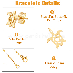 6 комплект из 6 стилей ожерелья с подвесками в виде животных из нержавеющей стали и серег-гвоздиков&nbsp;SJEW-FI0001-17