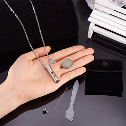 1 шт. ожерелье из нержавеющей стали 304 в форме колонны с прахом&nbsp;DIY-TA0010-07E