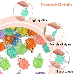 32 шт. 8-цветные градиентные подвески из непрозрачной светящейся смолы&nbsp;RESI-FS0001-96