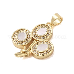 Латунные микропаве прозрачные подвески с фианитом&nbsp;KK-I712-31G