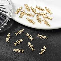 Подвески в виде рыбьей кости из латуни с микропаве из кубического циркония&nbsp;XGR0163G-109G