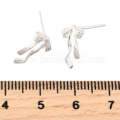 925 стерлингового серебра серьги стержня&nbsp;EJEW-Q030-06S