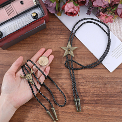 2 шт. 2 стиля регулируемый винтажный галстук-боло из искусственной кожи&nbsp;NJEW-GF0001-12AB-01