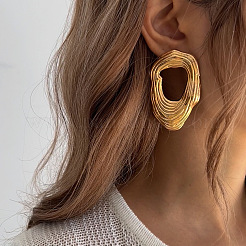 Серьги-гвоздики из сплава Nuggets&nbsp;FS-WG3D023-01