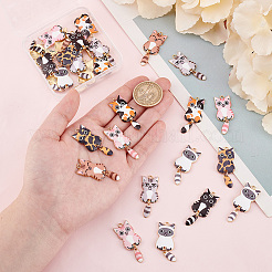 28 шт. 7 стиля подвески из сплава эмали с покрытием из светлого золота&nbsp;ENAM-PH0002-79