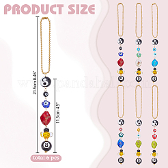 6 шт. 6 стиля цветочные пчелы ручная работа бусины лэмпворк подвесное украшение&nbsp;HJEW-AR00016