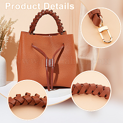 Плетеные ручки сумки и шнурок для кошелька из искусственной кожи&nbsp;FIND-WR0009-12