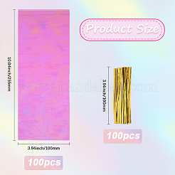 100шт прямоугольные лазерные пластиковые пакеты для конфет&nbsp;ABAG-SP0001-33