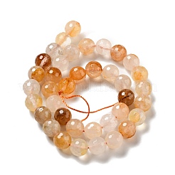 Натуральный желтый гематоидный кварц/золотые целебные кварцевые бусины нити G-E571-34C