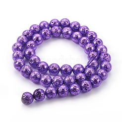 Гальванические бусины из натуральной лавы&nbsp;G-E511-01C-8mm