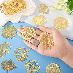 24 шт. 12 стиля латунных филигранных больших подвесок&nbsp;KKC-TA0001-05