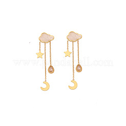 Серьги-гвоздики из нержавеющей стали 304 с микропаве из прозрачных кубических цирконий&nbsp;FS-WG87FF9-02