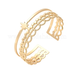 Браслеты-манжеты из нержавеющей стали 304 для женщин&nbsp;BJEW-U032-04G