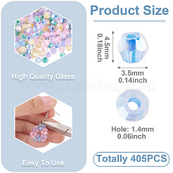 405 шт. прозрачных стеклянных бусин с гальваническим покрытием&nbsp;GLAA-TA0003-66C