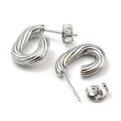 Овальные серьги-гвоздики из нержавеющей стали 304&nbsp;EJEW-R154-01P