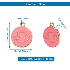 9 комплект подвесок с эмалью из сплава 9 цветов&nbsp;ENAM-CD0001-11