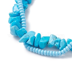Браслеты из плетеных бусин ручной работы из стеклянных и синтетических бирюзовых бусин&nbsp;BJEW-MZ00250-02