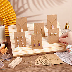 7-слотовая прямоугольная деревянная подставка для сережек&nbsp;ODIS-FG0001-67C