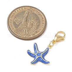Подвесные украшения из латунной эмали в виде морских звезд&nbsp;HJEW-JM04082