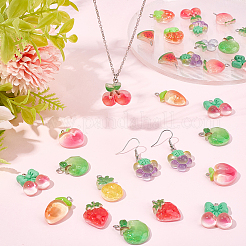 30 шт. подвески из полупрозрачной смолы с фруктовой тематикой&nbsp;RESI-SC0036-47